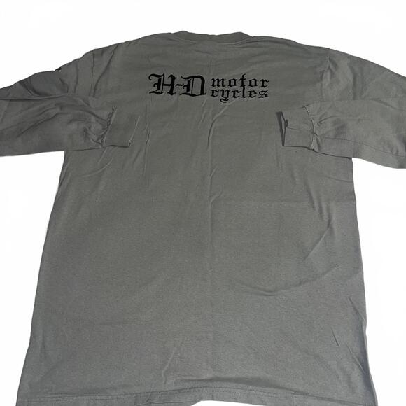 Vintage Harley-Davidson HD Embroidered Mens Large LongSleeve Pocket T-Shirt Gray - Picture 4 of 8